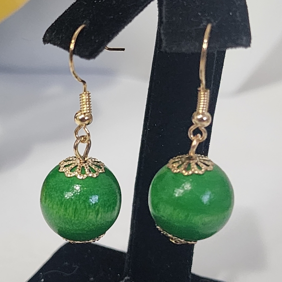 Chunky Bead Boho Ethnic Necklace Earrings Set - Picture 7 of 9